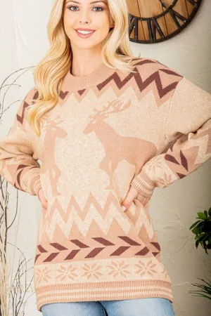 Reindeer Sweater Top - Plus