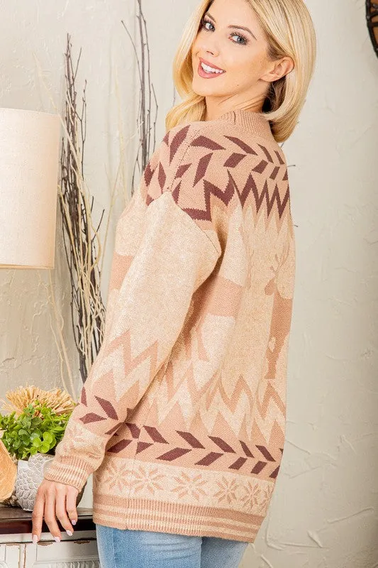 Reindeer Sweater Top - Plus