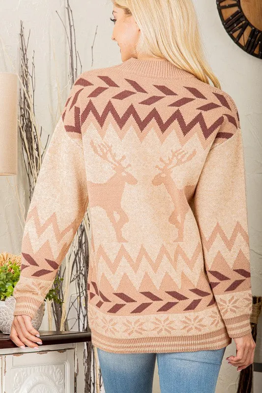Reindeer Sweater Top - Plus