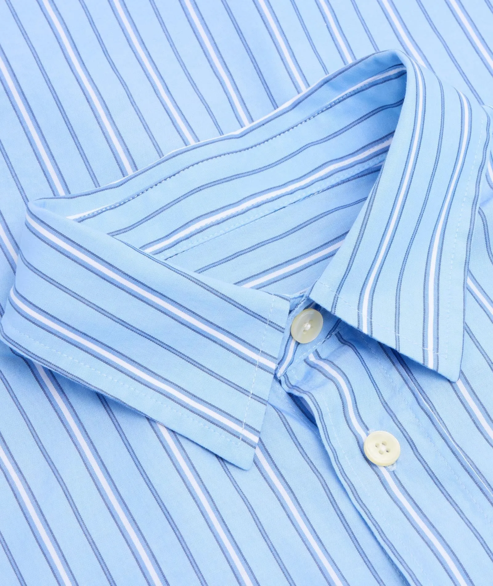 Relaxed Long Sleeved Shirt - Blue Striped