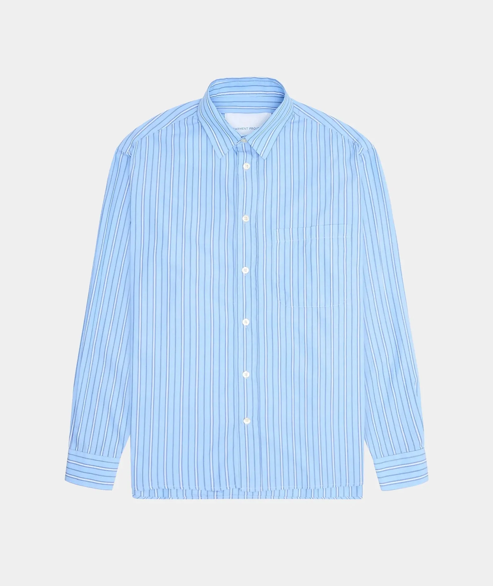 Relaxed Long Sleeved Shirt - Blue Striped