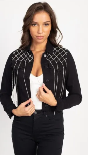 Rhinestone Black Jacket