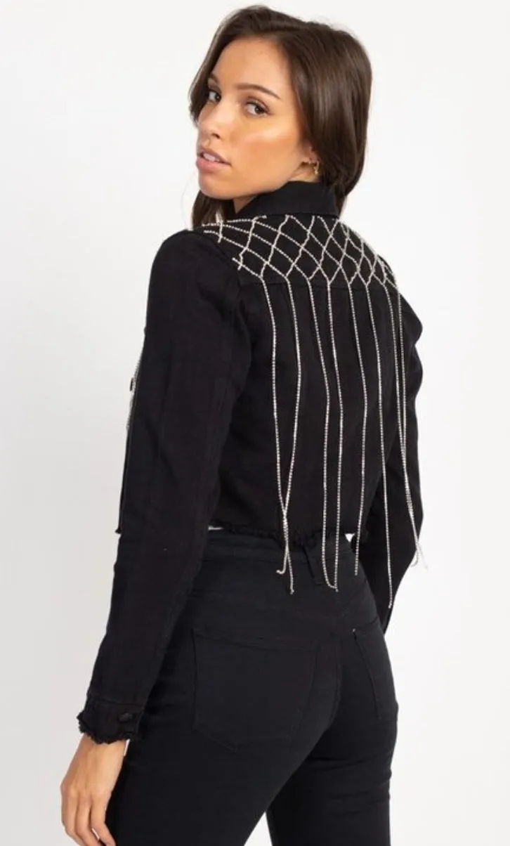 Rhinestone Black Jacket