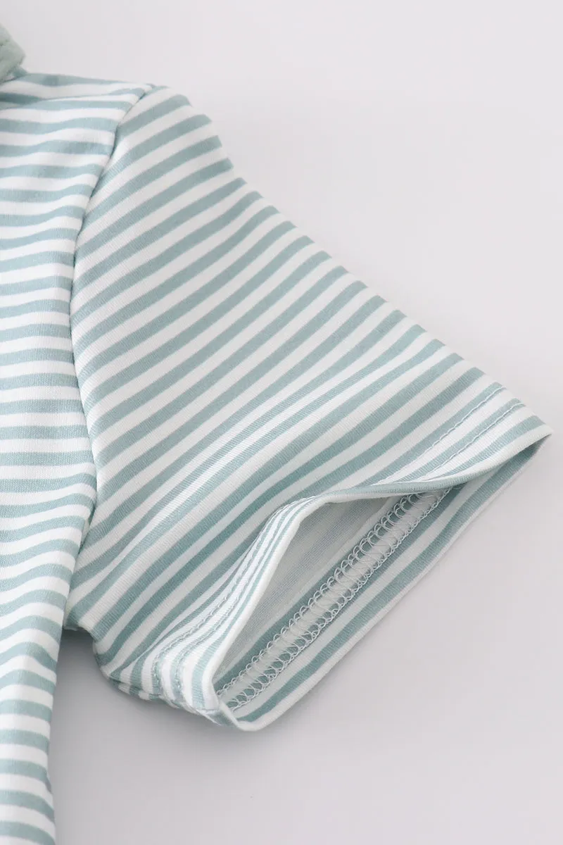 Sage Stripe Boy Set