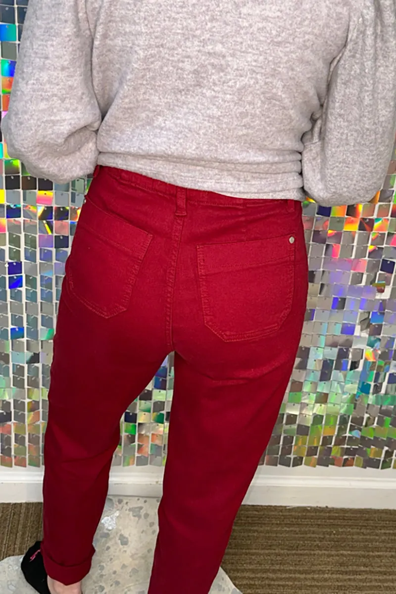 SALE! Judy Blue Scarlet High Waist Pull On Double Cuff Jogger