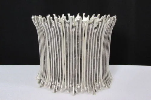 Silver Metal Elastic Bracelet Turkey Hand Made African Tribal Style