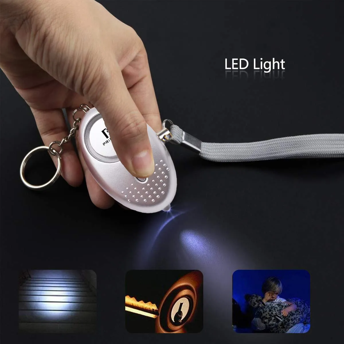Sinotech 130db Personal Alarm - 4 Pack Safety & Security Emergency Device - Personal Alarm Keychain for Elderly Women Kids Night Workers (2Pack - Silver)