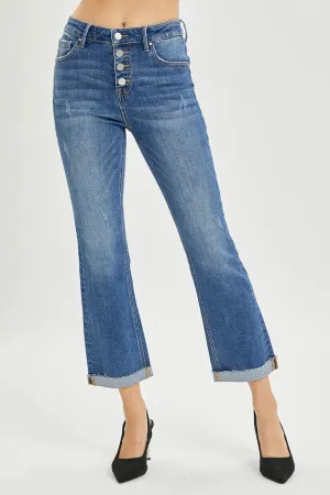 Size 0(24) - 3XL Button Fly Cropped Bootcut Jeans