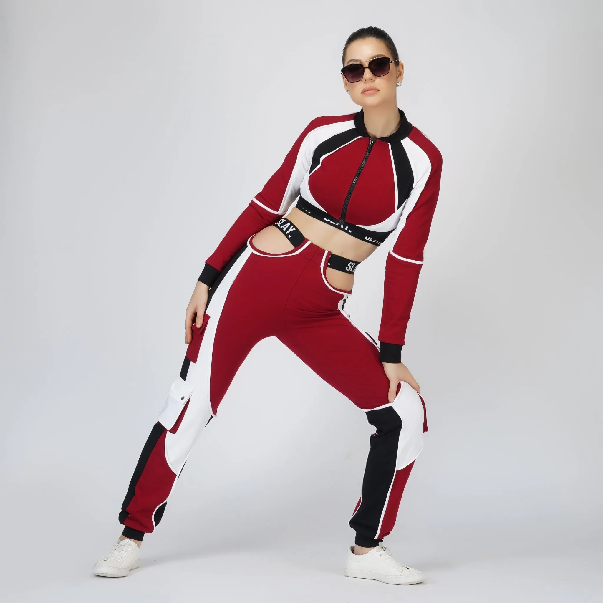 SLAY. Women's Activewear Black Crop Top