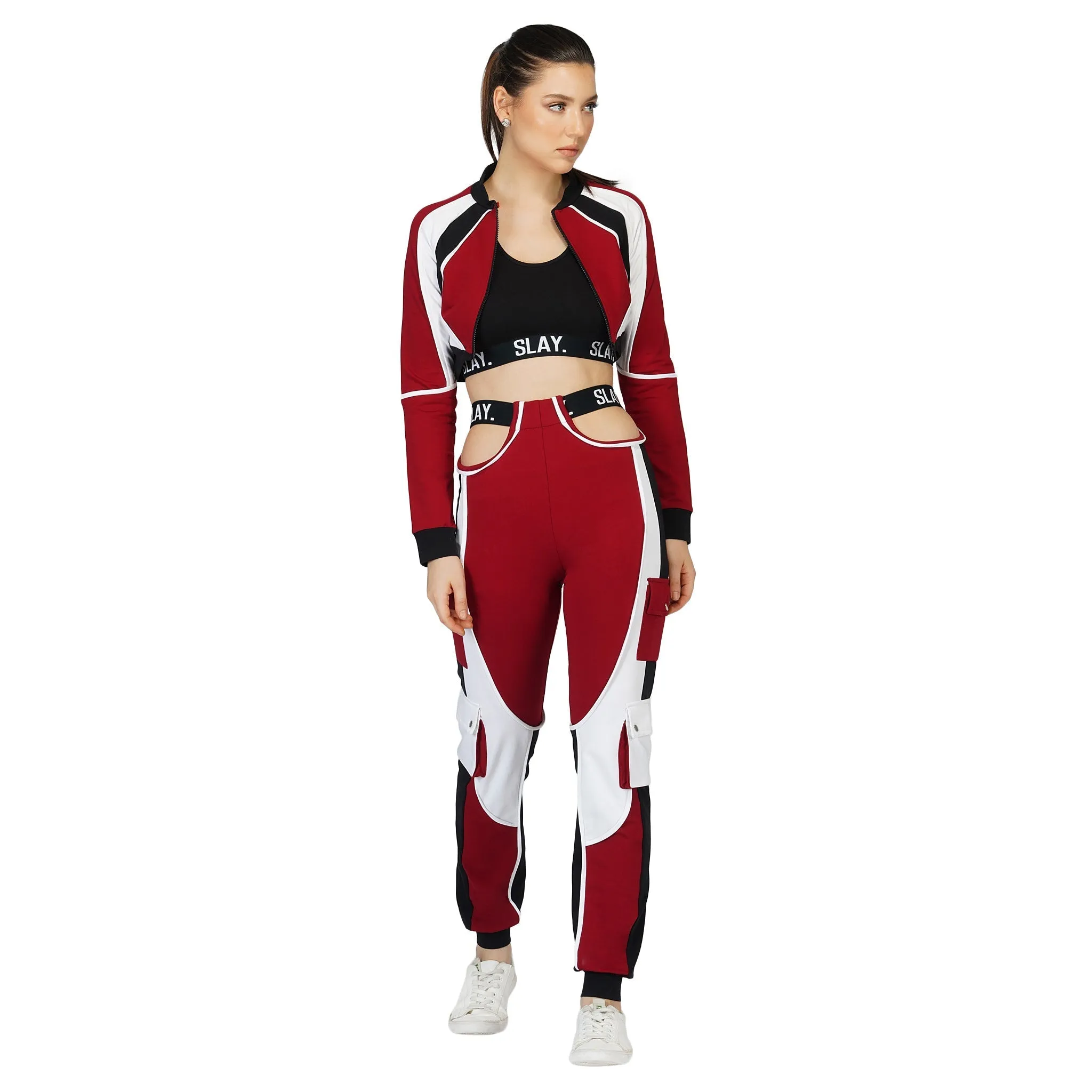 SLAY. Women's Activewear Black Crop Top
