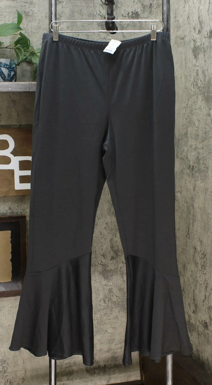 Slinky Brand Women's Angled Flounce Leg Ponte Knit Pants