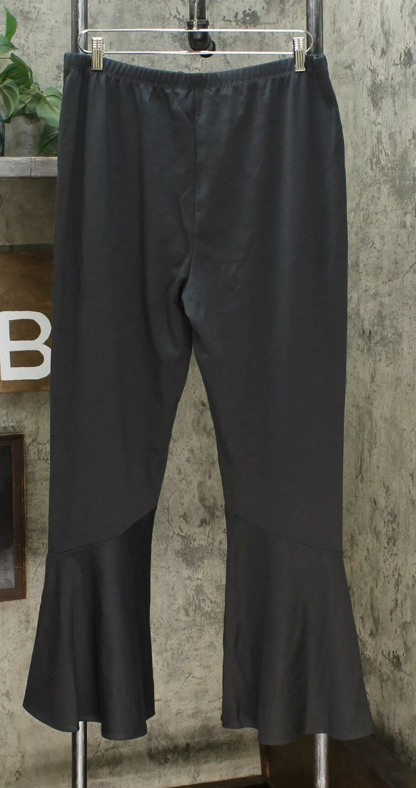 Slinky Brand Women's Angled Flounce Leg Ponte Knit Pants