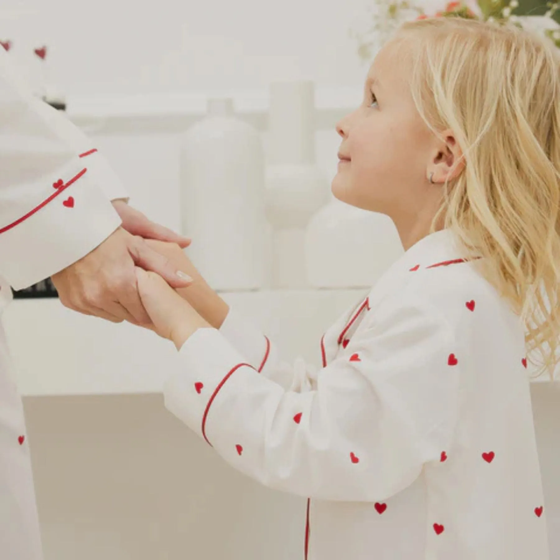 Small Hearts on Poplin PJ Set