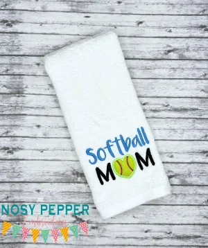 Softball Mom Applique machine embroidery design (5 sizes included) DIGITAL DOWNLOAD