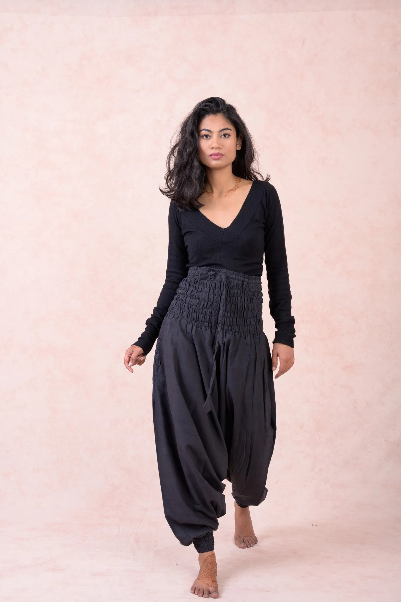 Solid Tie-Waist Pants