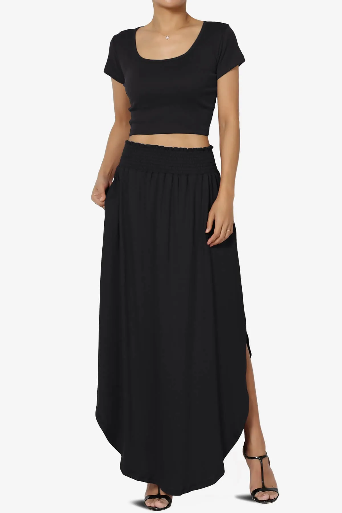 Solly Square Neck Short Sleeve Crop T-Shirt