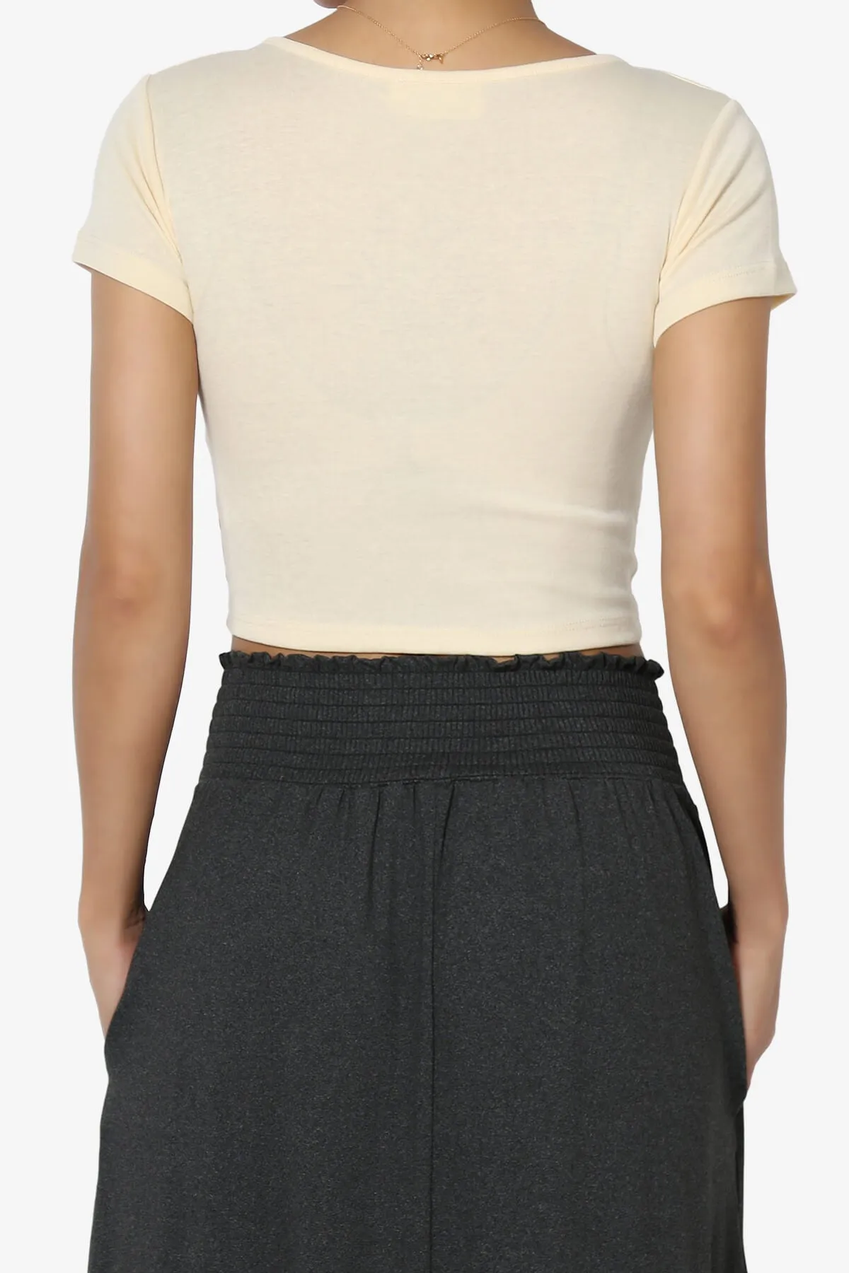 Solly Square Neck Short Sleeve Crop T-Shirt