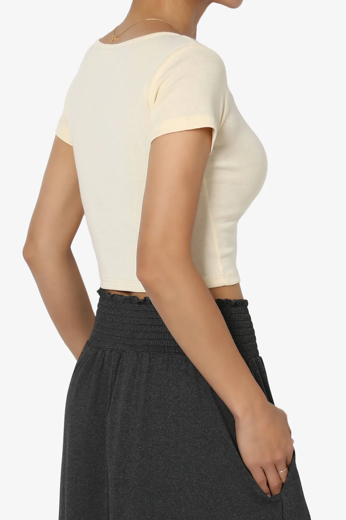 Solly Square Neck Short Sleeve Crop T-Shirt