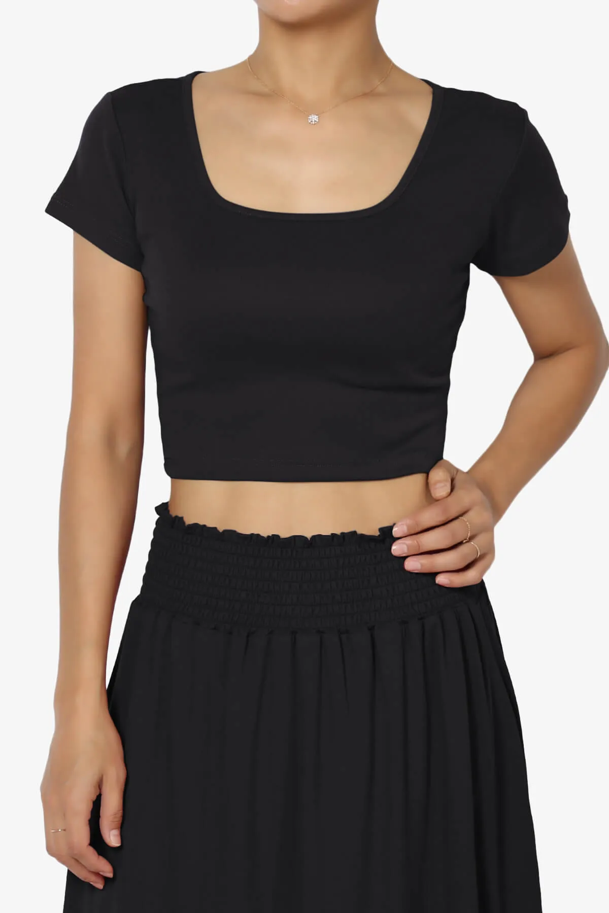 Solly Square Neck Short Sleeve Crop T-Shirt