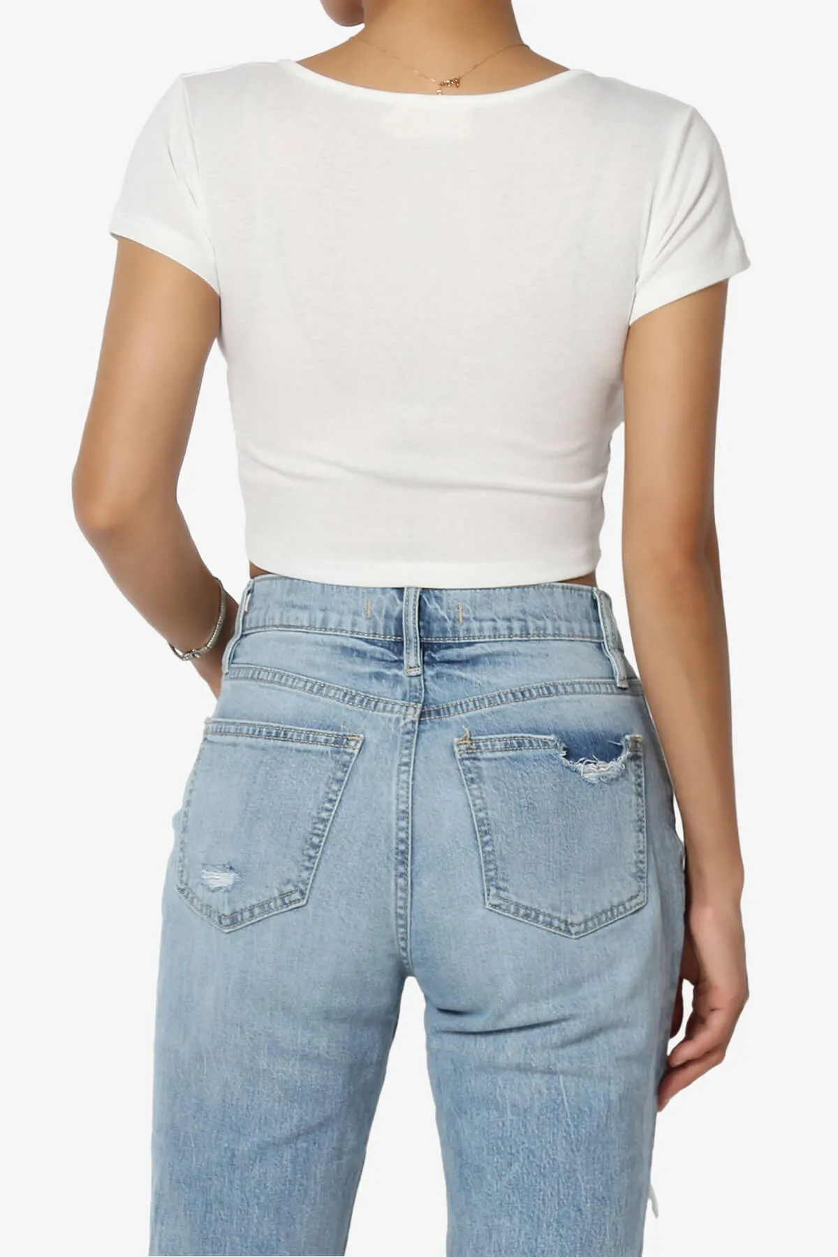 Solly Square Neck Short Sleeve Crop T-Shirt