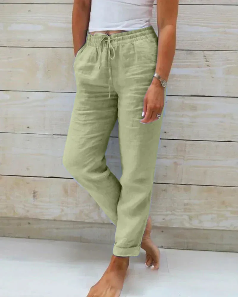Sophie | Linen Blend Stretch Pants