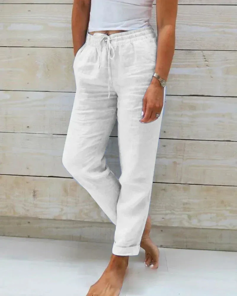 Sophie | Linen Blend Stretch Pants