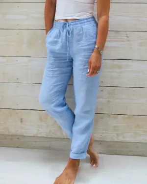Sophie | Linen Blend Stretch Pants