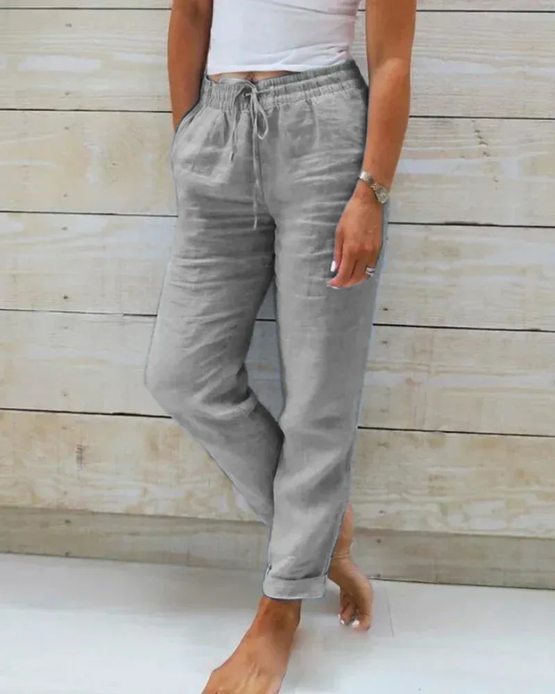 Sophie | Linen Blend Stretch Pants