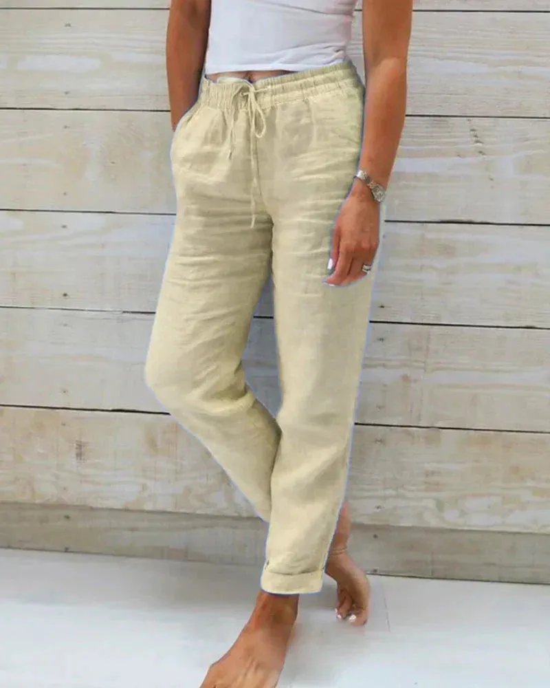 Sophie | Linen Blend Stretch Pants