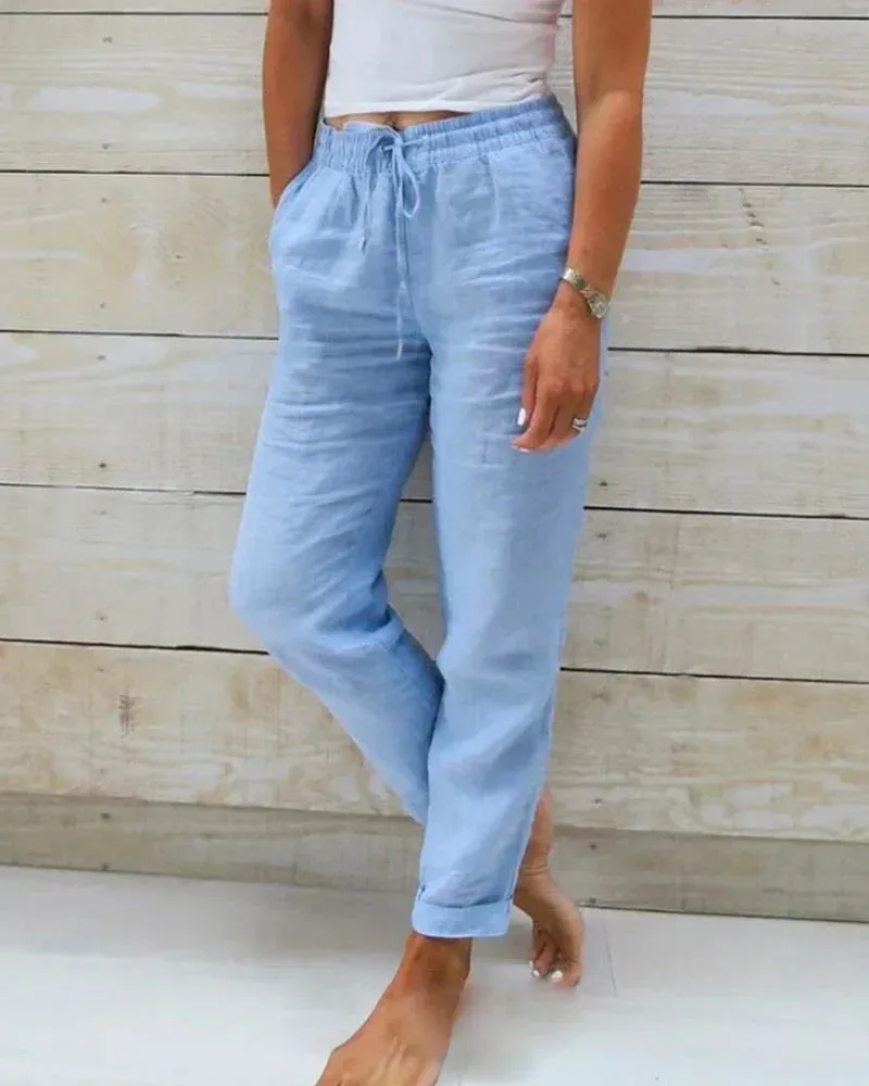 Sophie | Linen Blend Stretch Pants
