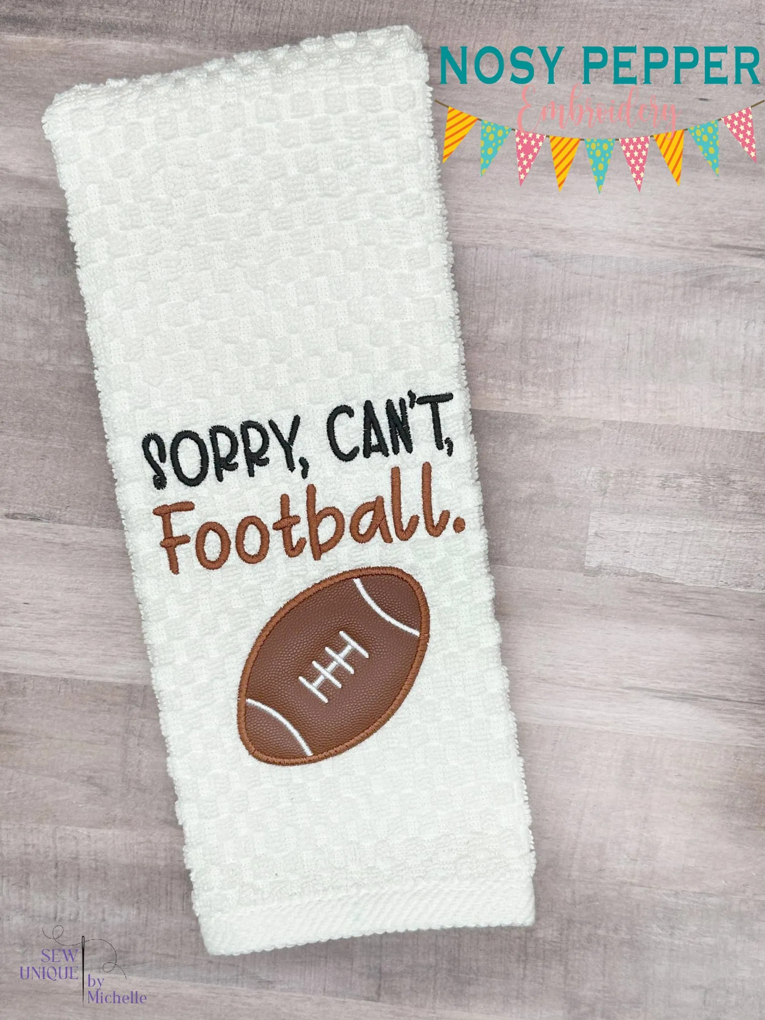 Sorry Can't Football appliqué machine embroidery design (5 sizes included) DIGITAL DOWNLOAD