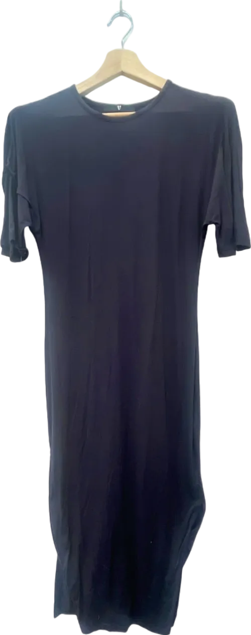 South Black Short Sleeve Midi Dress UK 10