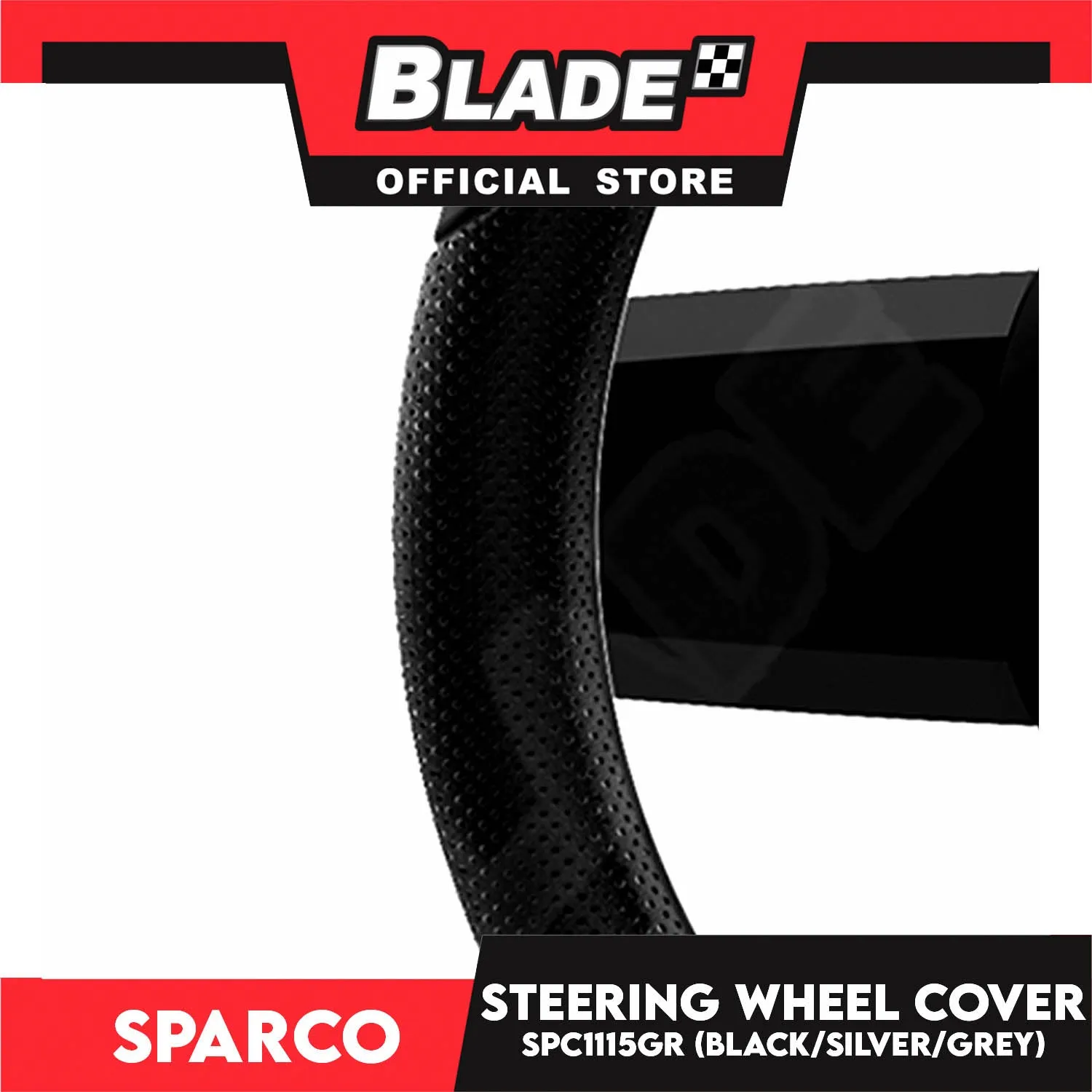 Sparco SPC1115GR Steering Wheel Cover(Black/Grey/Silver) for Toyota, Mitsubishi, Honda, Hyundai, Ford, Nissan, Suzuki, Isuzu, Kia, MG and more