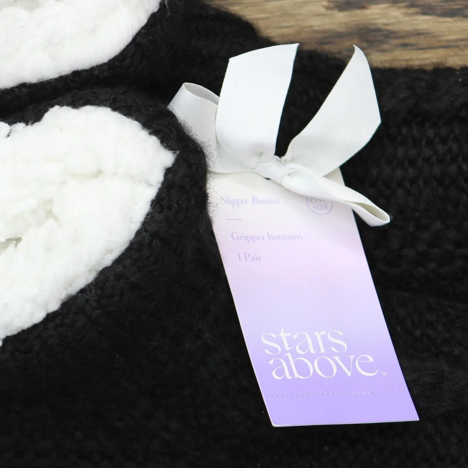 Stars Above Women's Cable Knit Sherpa Lined Booties with Grippers