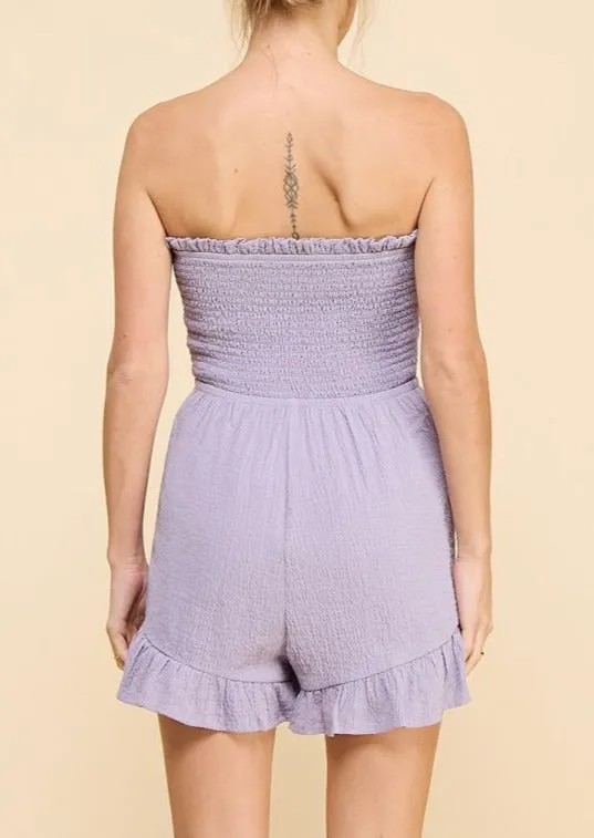 Strapless Smocked Bodice Romper