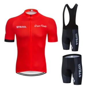 STRAVA 2019 Pro Cycling Kleding Sets Bike uniform Zomer Mans Wielertrui Set Road Fiets Jerseys MTB fiets Slijtage
