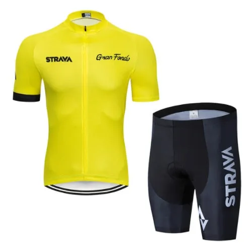 STRAVA 2019 Pro Cycling Kleding Sets Bike uniform Zomer Mans Wielertrui Set Road Fiets Jerseys MTB fiets Slijtage