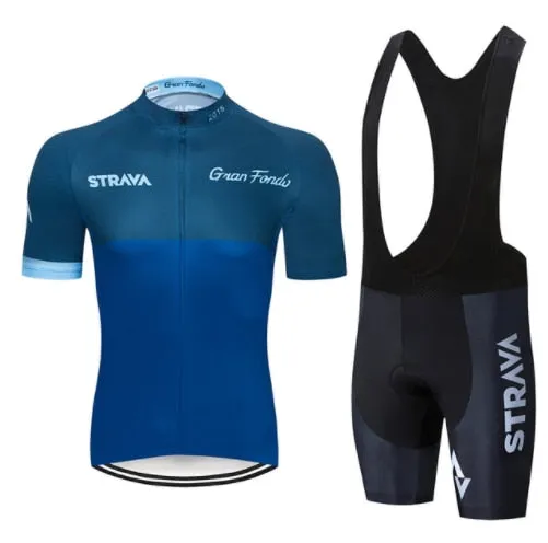 STRAVA 2019 Pro Cycling Kleding Sets Bike uniform Zomer Mans Wielertrui Set Road Fiets Jerseys MTB fiets Slijtage