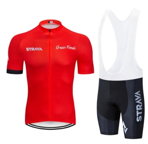 STRAVA 2019 Pro Cycling Kleding Sets Bike uniform Zomer Mans Wielertrui Set Road Fiets Jerseys MTB fiets Slijtage