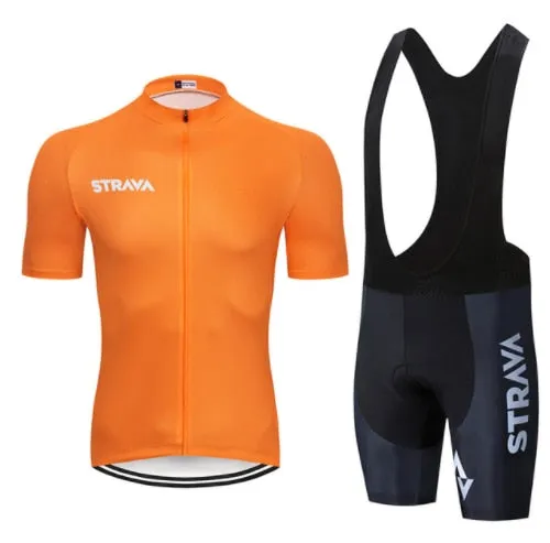 STRAVA 2019 Pro Cycling Kleding Sets Bike uniform Zomer Mans Wielertrui Set Road Fiets Jerseys MTB fiets Slijtage