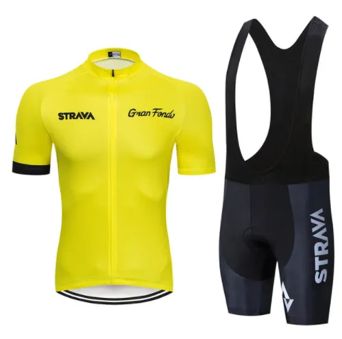 STRAVA 2019 Pro Cycling Kleding Sets Bike uniform Zomer Mans Wielertrui Set Road Fiets Jerseys MTB fiets Slijtage