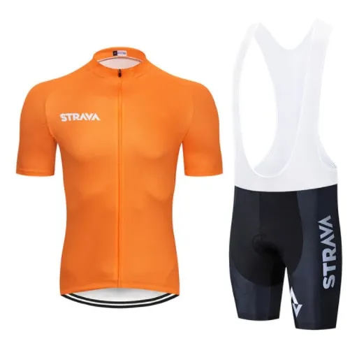 STRAVA 2019 Pro Cycling Kleding Sets Bike uniform Zomer Mans Wielertrui Set Road Fiets Jerseys MTB fiets Slijtage