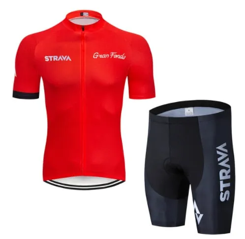 STRAVA 2019 Pro Cycling Kleding Sets Bike uniform Zomer Mans Wielertrui Set Road Fiets Jerseys MTB fiets Slijtage