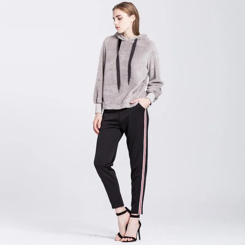 Striped Elastic Waist Pants