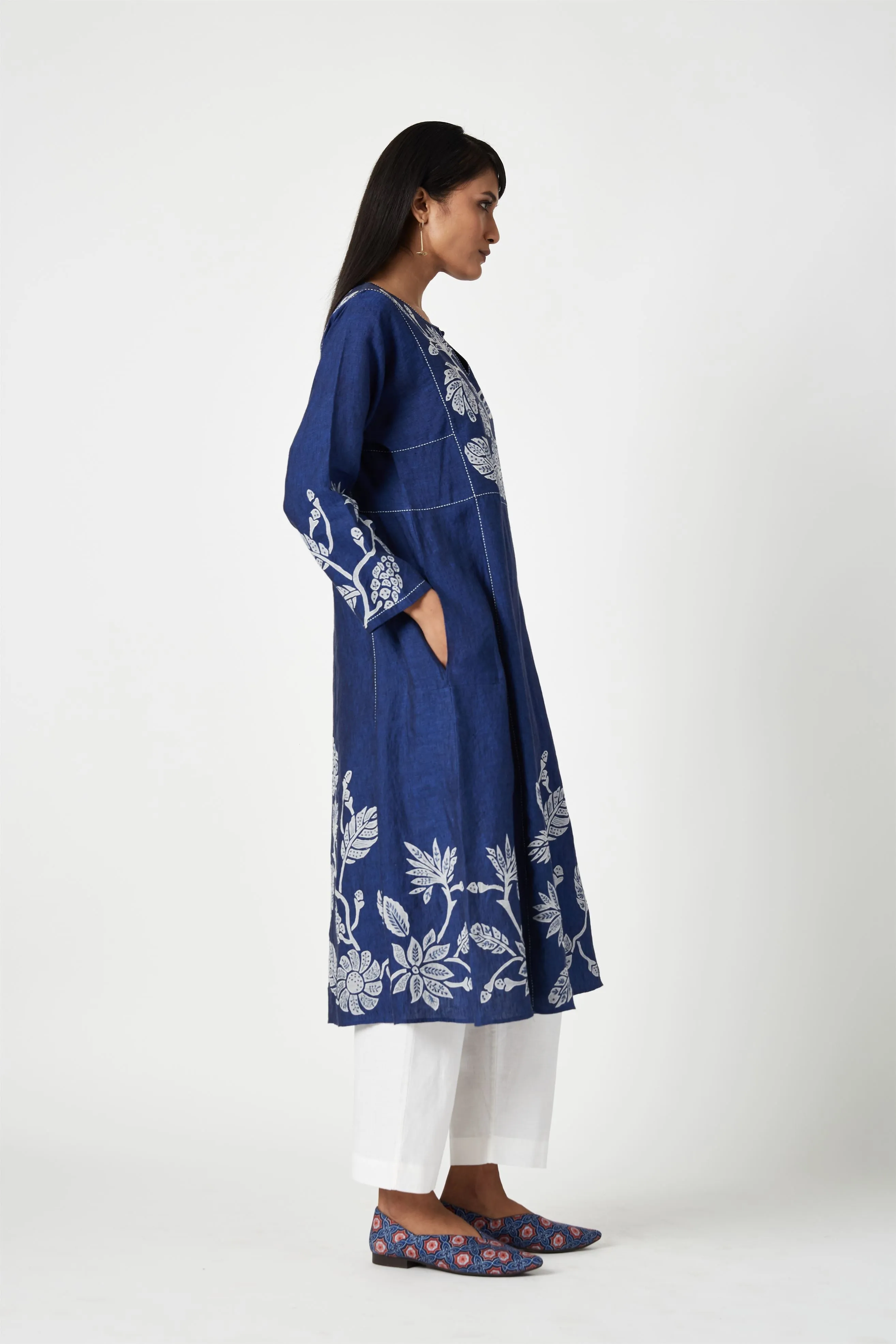 Summer Kurta Set Linen Applique-Fashion Edit Java 3-9JV-112-Payal Pratap