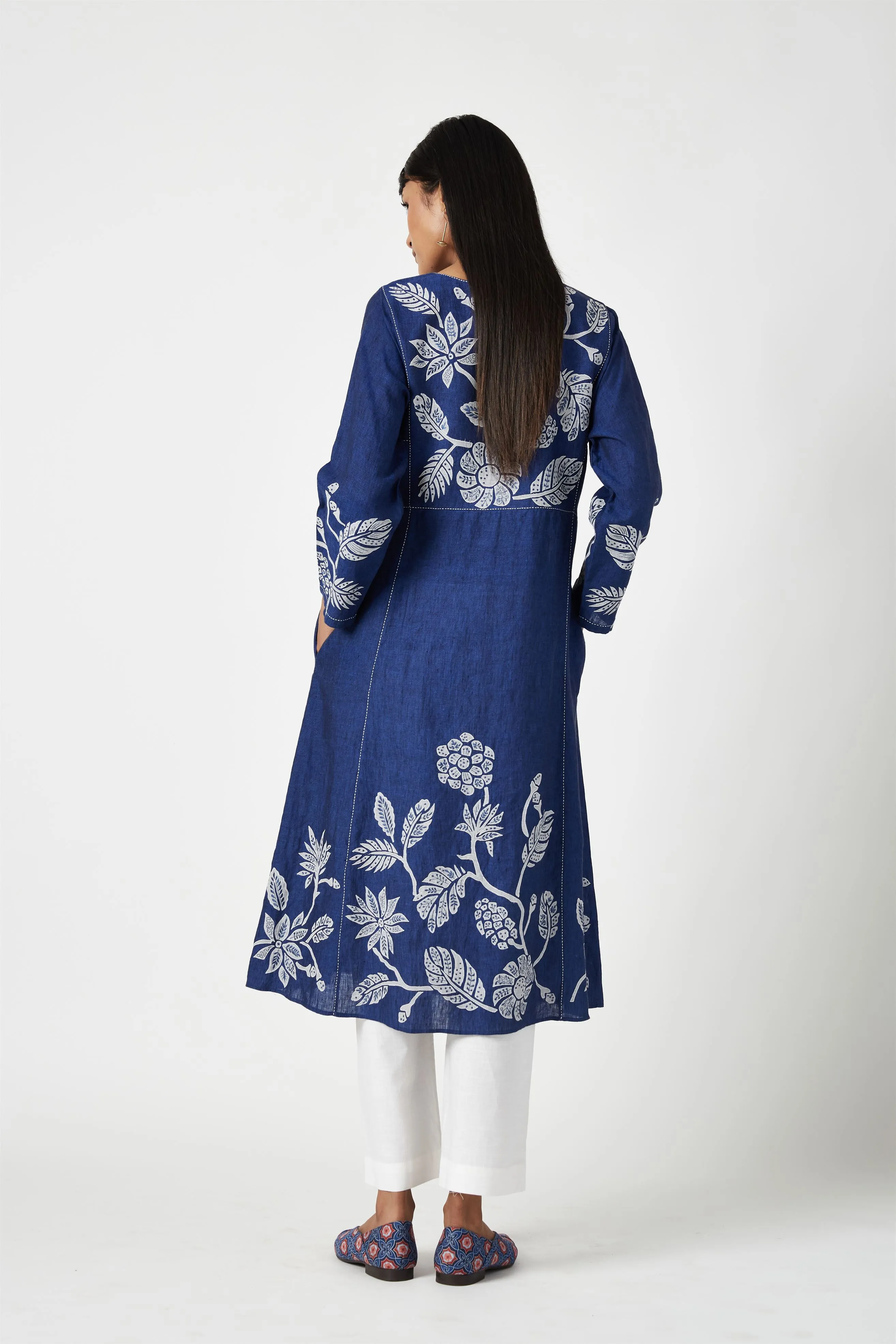 Summer Kurta Set Linen Applique-Fashion Edit Java 3-9JV-112-Payal Pratap