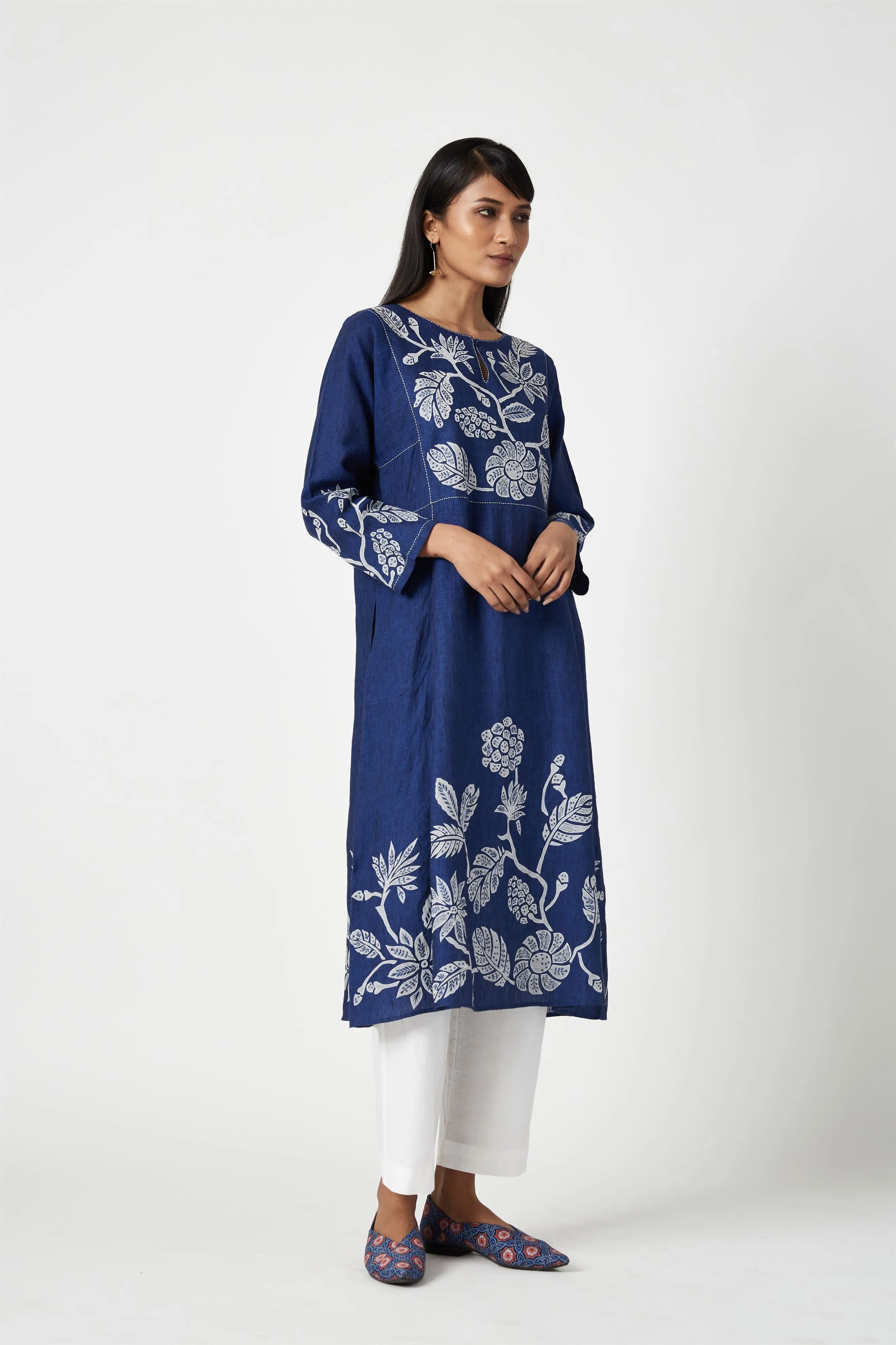 Summer Kurta Set Linen Applique-Fashion Edit Java 3-9JV-112-Payal Pratap