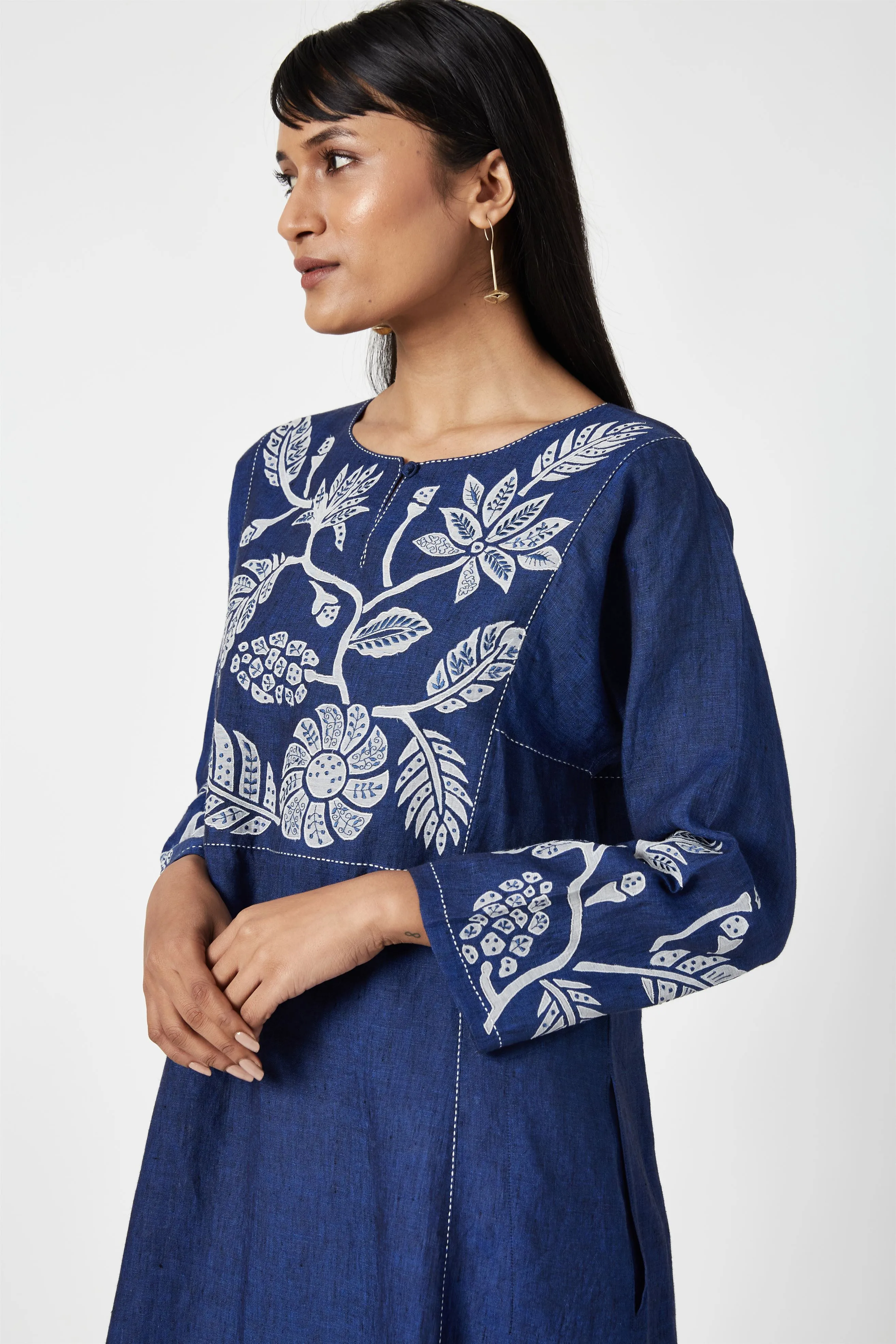 Summer Kurta Set Linen Applique-Fashion Edit Java 3-9JV-112-Payal Pratap