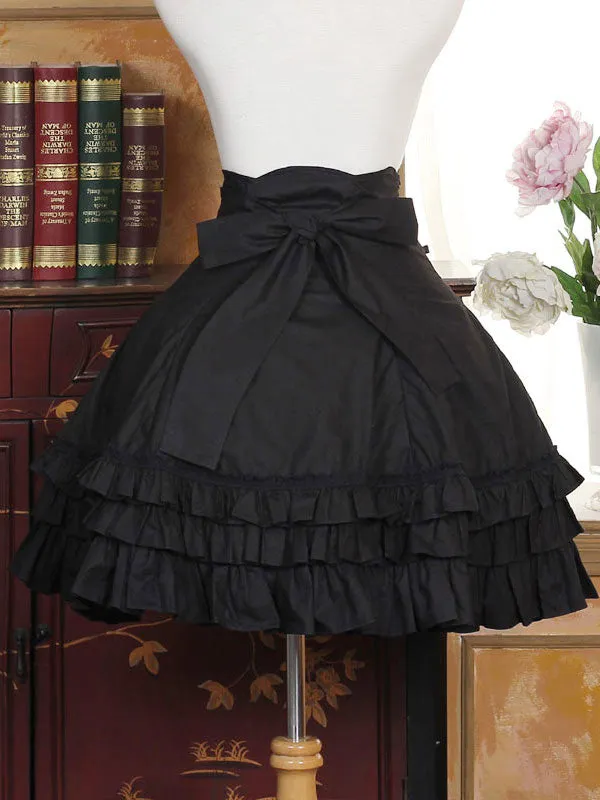 Sweet Lolita Dress SK Black Cotton Lolita Skirt