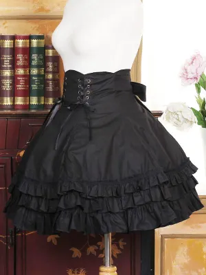 Sweet Lolita Dress SK Black Cotton Lolita Skirt